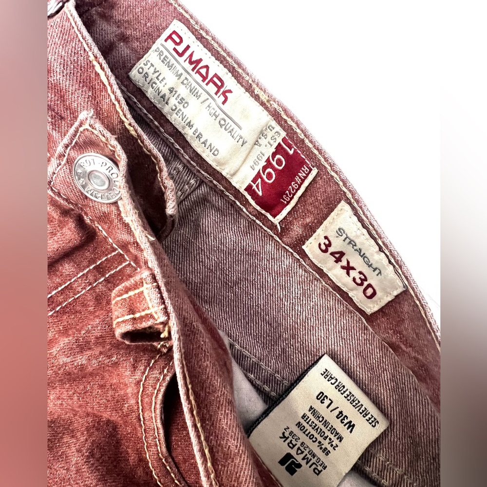 Men's Brown Denim Jeans Pants PJ Mark 34
